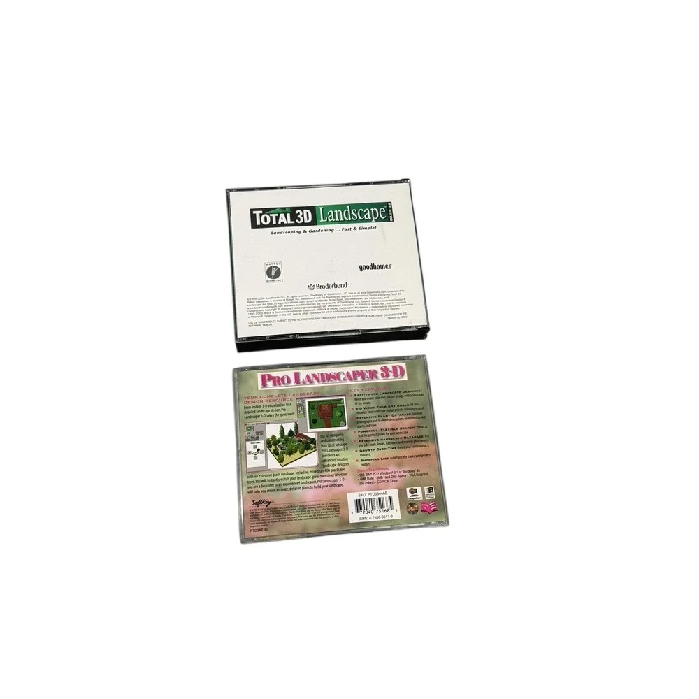 Broderbund Total 3D Landscape Deluxe 3.0 5 CD Set Vintage Software Windows 95 98